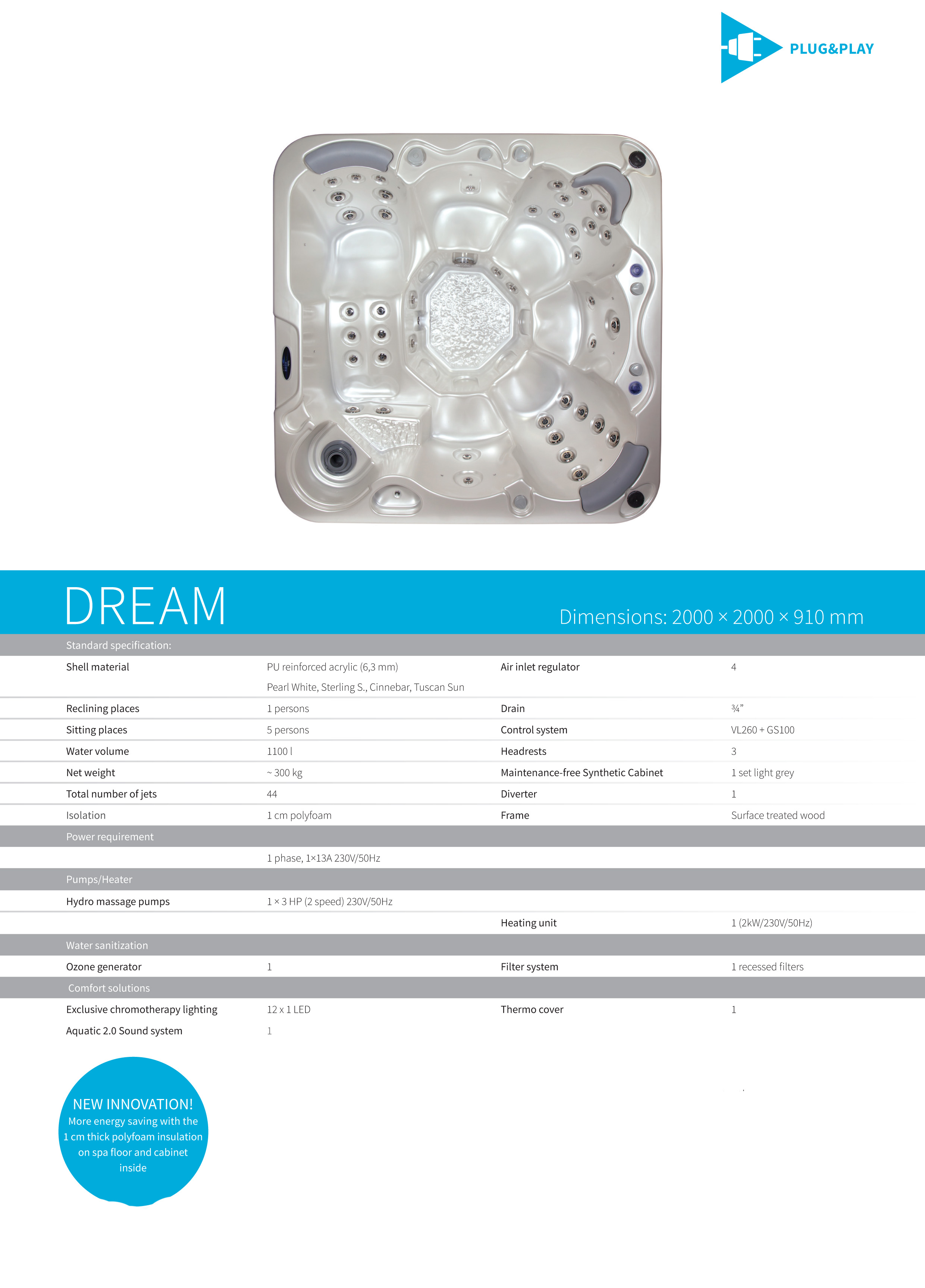 Superior - Bliss 13AMP Plug & Play Hot Tub EU Made Spa